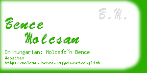 bence molcsan business card